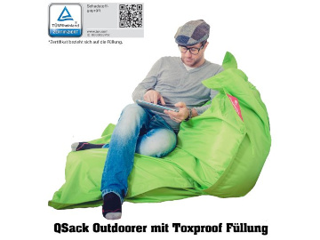 QSack Sitzsack Outdoor mit Toxproof Mikroperlen, schadstoffgeprüft